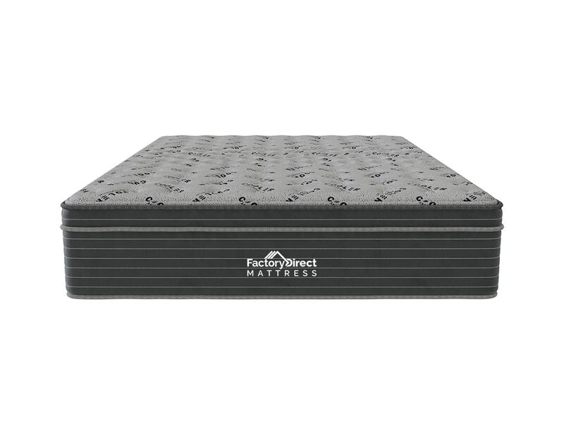 Front View Cool Comfort Pillow Top Hybrid Mattress 